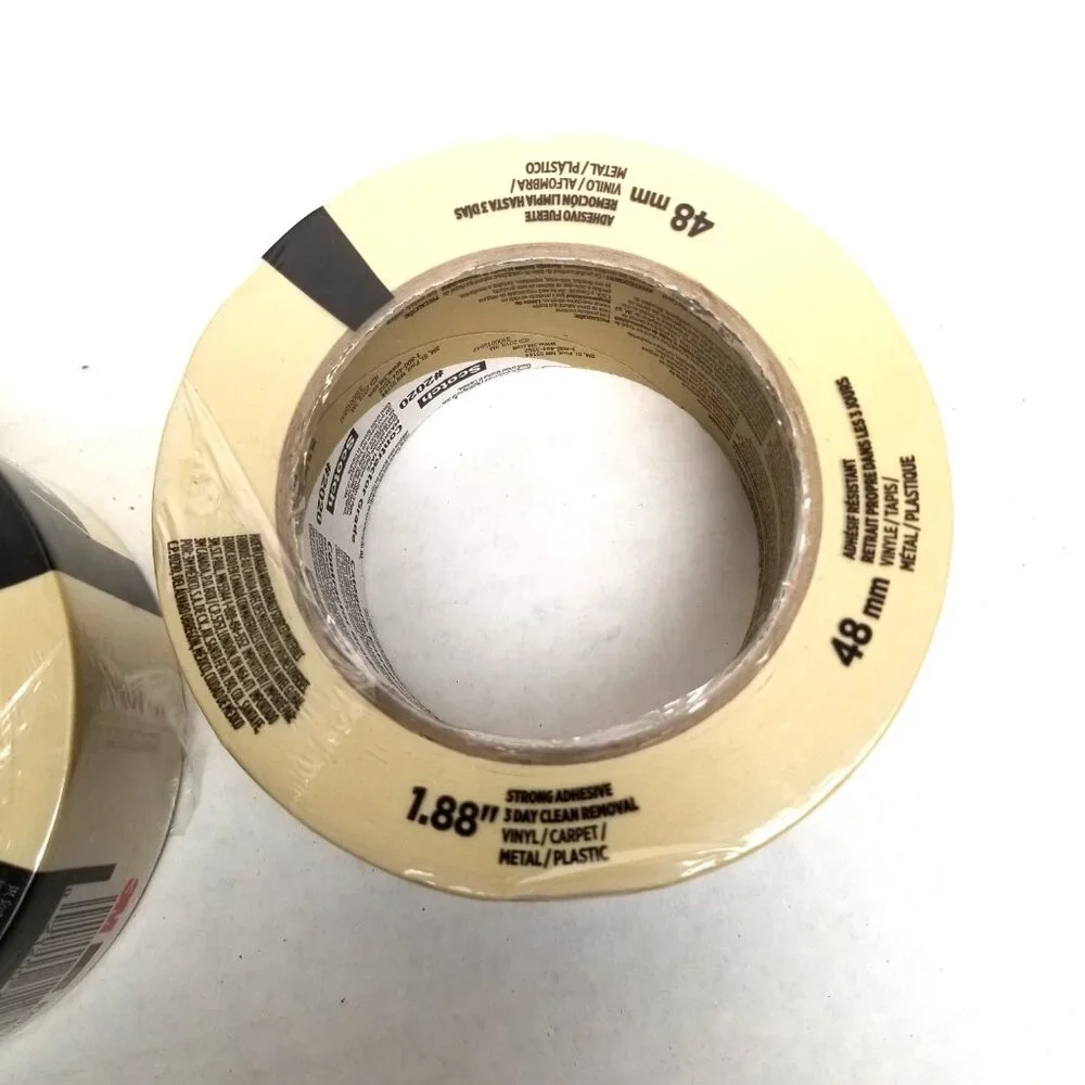Scotch 2020 Contractor Grade Masking Tape 1.88 x 60.1 Yards 2 Roll Lot Painting